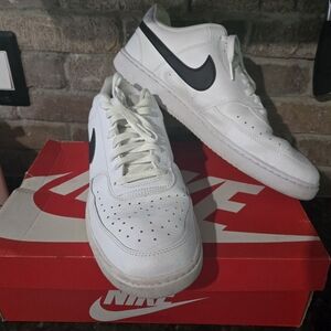 Mens 13 Nike Court Vision Lo Low black white with box